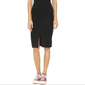 Revolve LNA Harley Skirt Pencil Mini Slit Black High Waist Bodycon Jersey XS